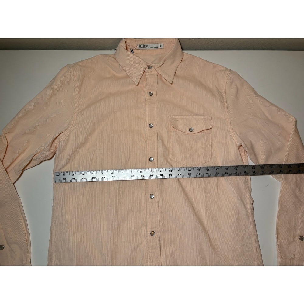 Criquet Men's Corduroy Snap Shirt | Peach | NWT | Large - Picture 3 of 7